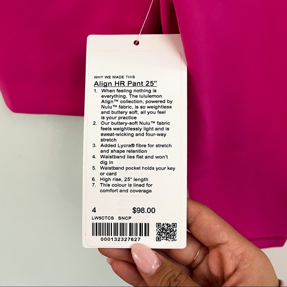 lululemon align leggings 25” sonic pink - Picture 2 of 2